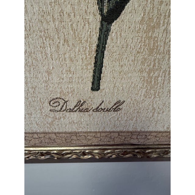 1980s Vintage Framed Botanical Dahlia Needlepoint- Decorative Arts Inc. For Sale - Image 5 of 9