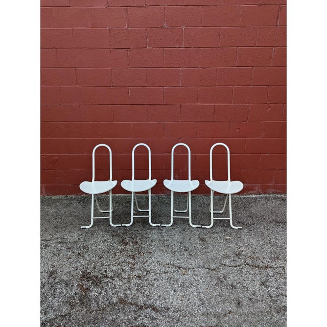 Wood 1970s Italian Folding Chairs. Gastone Rinaldi for Thema- Set of 4 For Sale - Image 7 of 7