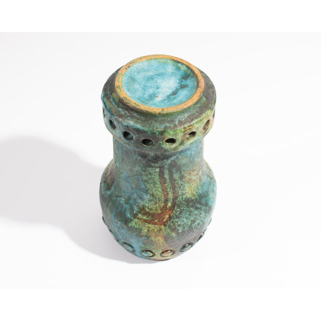 Mid-Century Modern Alvino Bagni Italian Sea Garden Ceramic Vase For Sale - Image 3 of 7