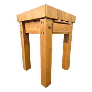 Le Gourmand Kitchen Island Butcher Block Table With Drawer and Pull Out Cutting Board For Sale