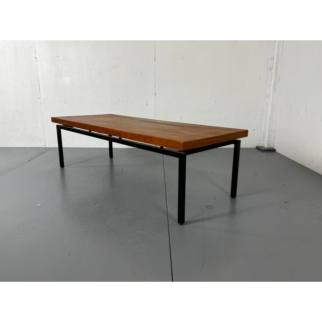 Mid-Century Modernist Minimalistic Teak and Steel Coffee Table, 1960s For Sale - Image 6 of 10