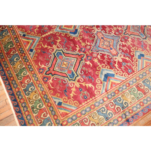 Radiant Colorful Indian Vintage Room Size Rug For Sale - Image 4 of 18