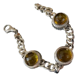 1990s Vintage Sterling Silver Chanel Chain Italian Bracelet by Anomis