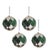 Messina Verde 4.75" Glass Ornaments, Set of 4 For Sale