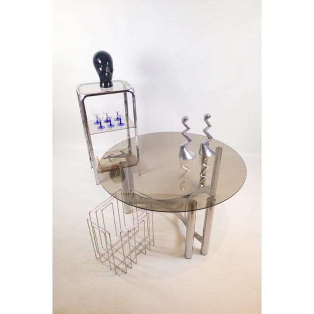 Vintage Coffee Table with Smoked Glass Top, 1970s For Sale - Image 17 of 18