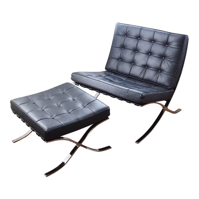 Barcelona Style Chair  Ottoman  Chairish