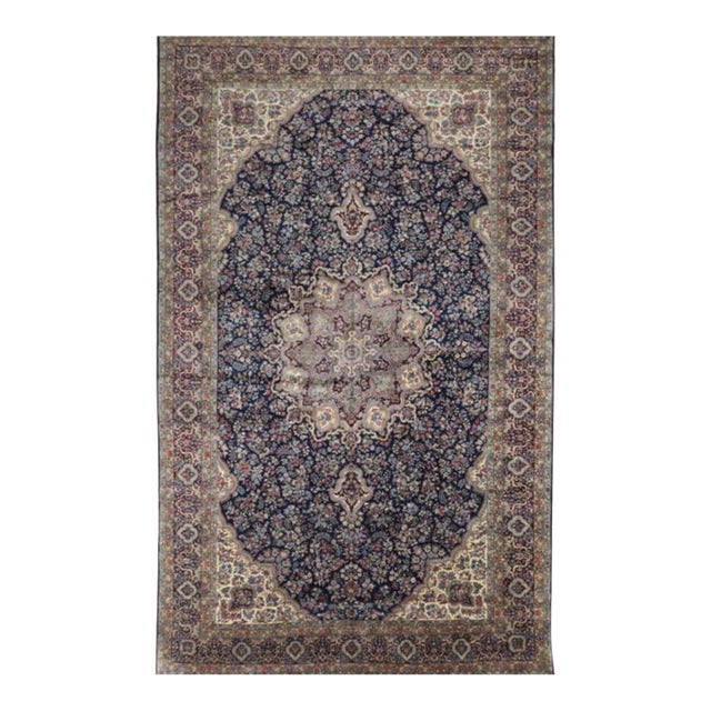 1960s Persian Kerman Area Rug 11’11” X 19’9″ For Sale
