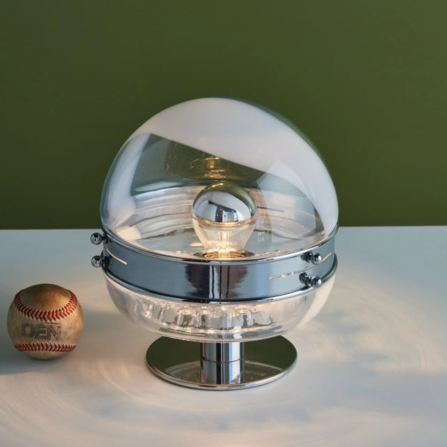 Leucos Carlo Nason "Stalagmiti" Glass and Chrome Table Lamp For Sale - Image 4 of 10