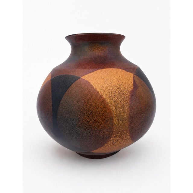 Coffee Robert Maxwell Mid-Century Studio Pottery Vase For Sale - Image 8 of 9
