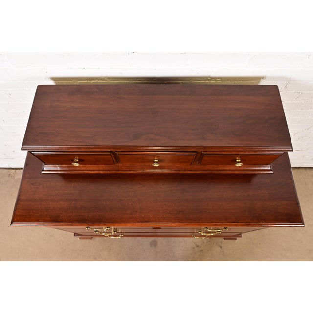 Ethan Allen Georgian Solid Cherry Wood Dresser or Chest of Drawers For Sale - Image 13 of 17