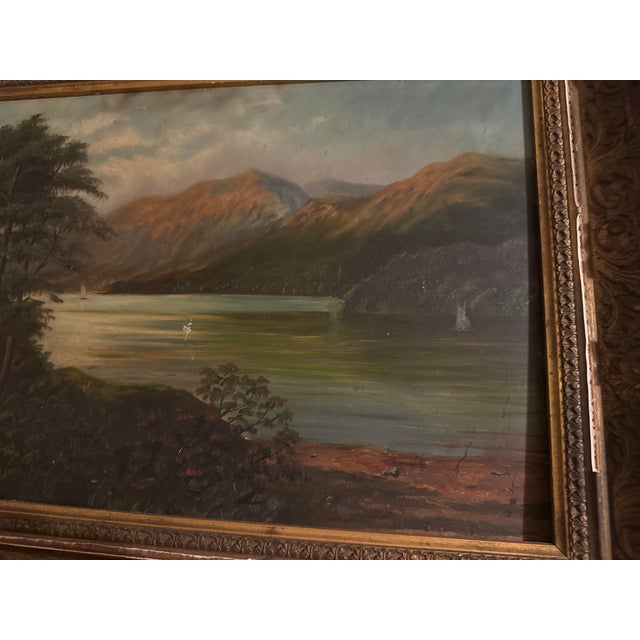 Antique Oil Painting of Adirondack For Sale - Image 4 of 6