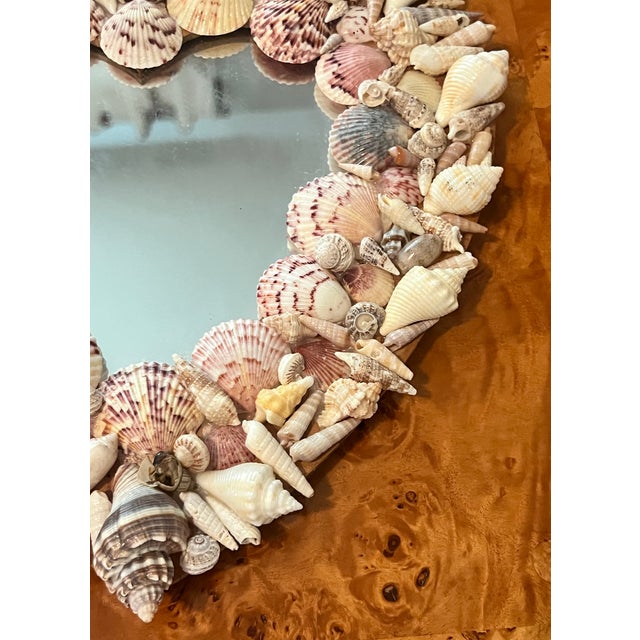 Shabby Chic 1980s Shell Encrusted Heart Mirror For Sale - Image 3 of 6