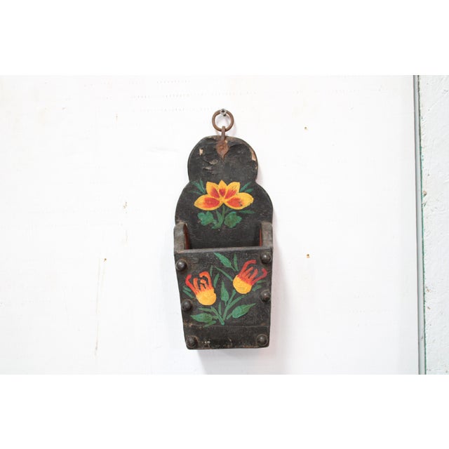 Our wall pocket has a curved back with hand painted blossoms. Bright vibrant floral that brings a splash of color! Use...