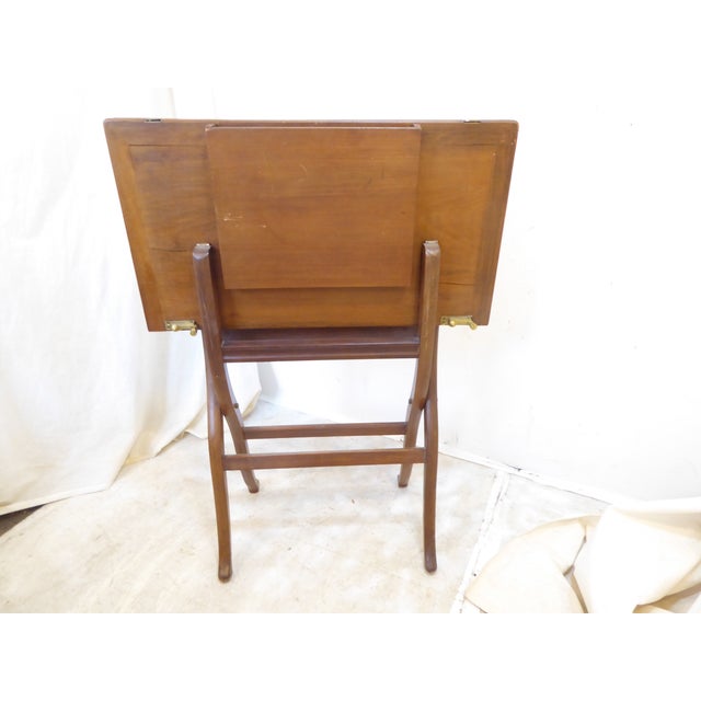 Campaign Antique English Mahogany Coaching Table For Sale - Image 3 of 5