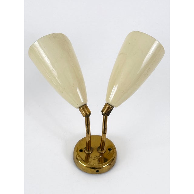 Cream Mid-Century Modern Wall Lamps, Italy, 1950s, Set of 2 For Sale - Image 8 of 18
