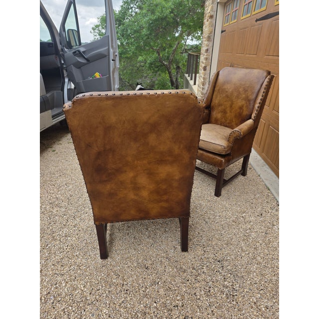 Pair of Henredon Leather Armchairs For Sale - Image 15 of 18
