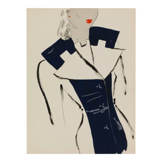 Vintage French Fashion Art Print – Hollywood Regency Decor, 18" X 24" For Sale