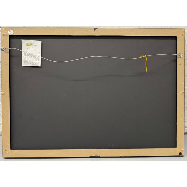 "Positano" by Mario Sanzone, c. 1995, oil on canvas 26 x 1 x 39 in. and as framed in high burnished gilt silver leaf, 35 x...