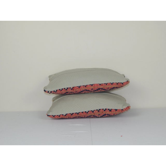 1960s Turkish Wool Rug Cushion Cover - A Pair For Sale - Image 5 of 5