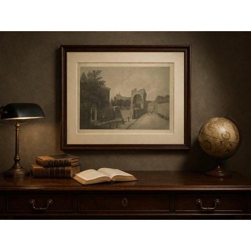 Rougemont Castle Exeter, Aquatint View, Jukes & Davey, 1794 A finely executed late 18th-century aquatint depicting the...