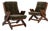 Pair Of Mid-Century Modern Lounge Armchairs With Adjustable Backs Green For Sale