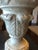 Classical Carved Wooden Finial Lamps with Grey Drum Shades - A Pair For Sale In Boston - Image 6 of 7