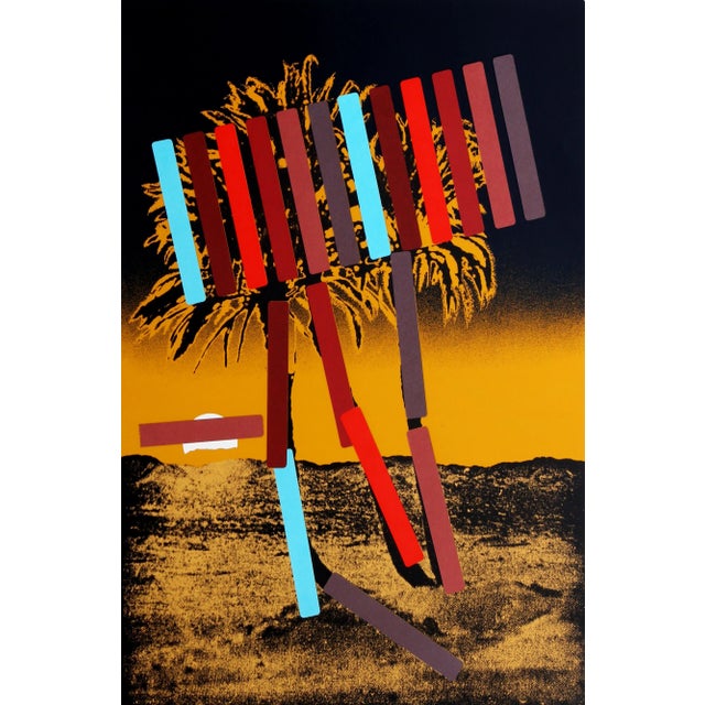 Modern Black Palm, Menashe Kadishman Screenprint, Signed and Numbered in Pencil For Sale - Image 3 of 4