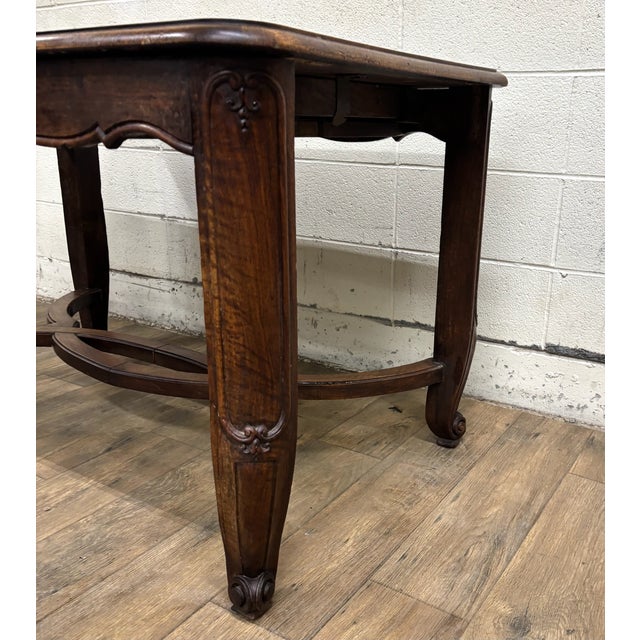 Antique French Country Provincial Louis XV Style Refectory Dining Harvest Table For Sale - Image 9 of 16