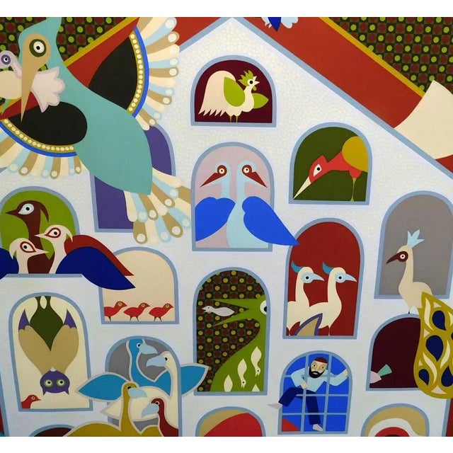 Impressionist David Sharir "A Gate for the Birdhouse" Hand Signed Art Serigraph Israeli Artist For Sale - Image 3 of 10