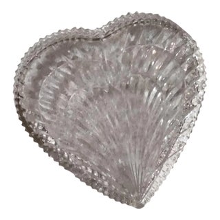 Late 20th Century Heart Shaped Waterford Crystal Large Dish, Signed For Sale