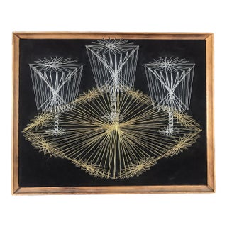 Mid Century Handcrafted Modern String Art For Sale