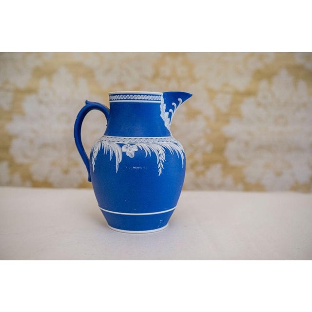 Antique 19th Century Wedgwood Dark Blue Jasperware Pitcher Circa 1863 For Sale - Image 17 of 18