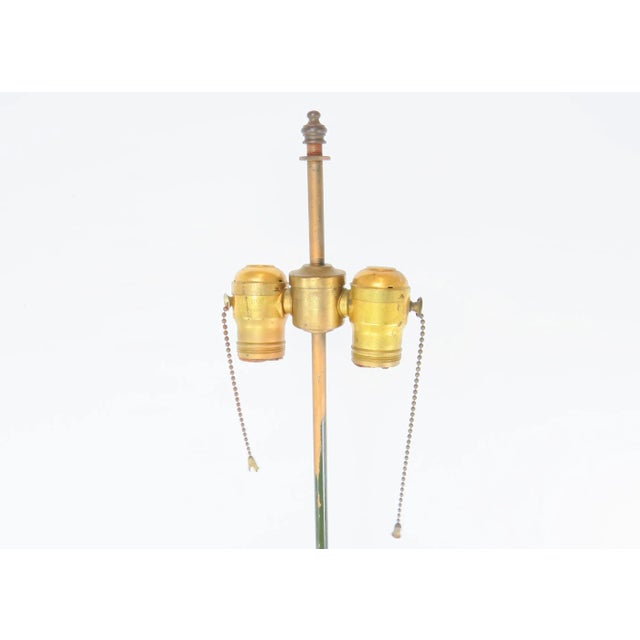 Vintage 1960s Italian Tole Table Lamp With Bronzed Hand Holding a Bouquet of Flowers For Sale - Image 10 of 11