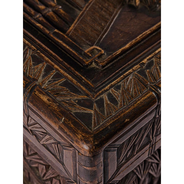 36" Vintage Antique Chinese Carved Camphor Chest Featuring Guan Yin For Sale - Image 14 of 18