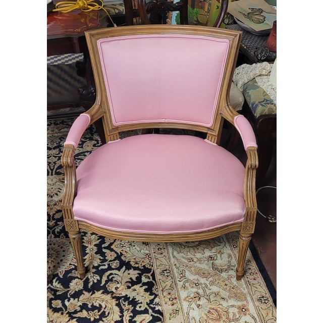 Pair Hot Pink 1950s French Chairs For Sale - Image 9 of 12
