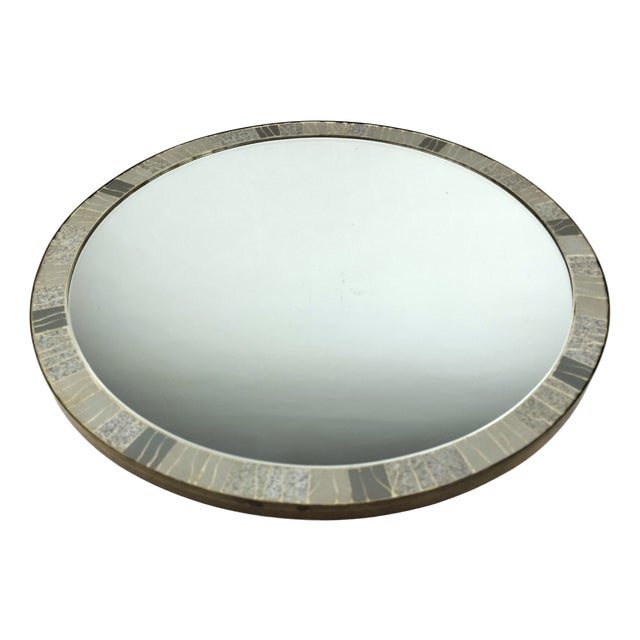 Mid-Century Round Wall Mirror with Mosaic Frame, 1960 For Sale
