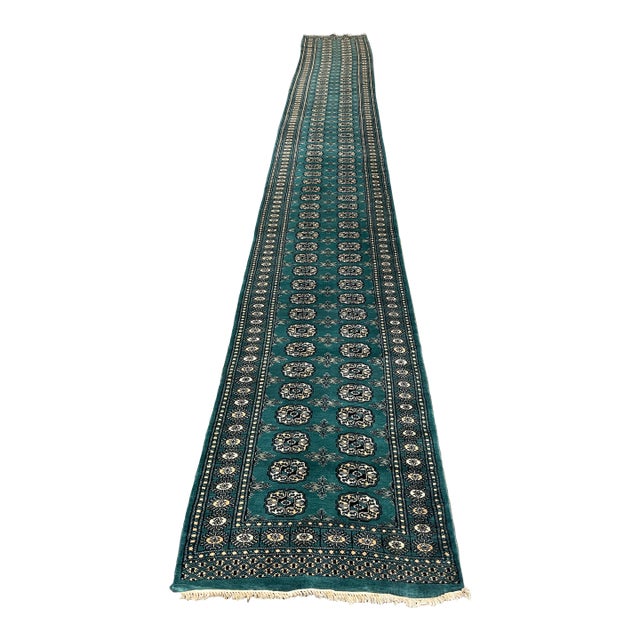 1990s Handwoven Bukara Design Pakistan Rug - 2'6" X 19'1" For Sale