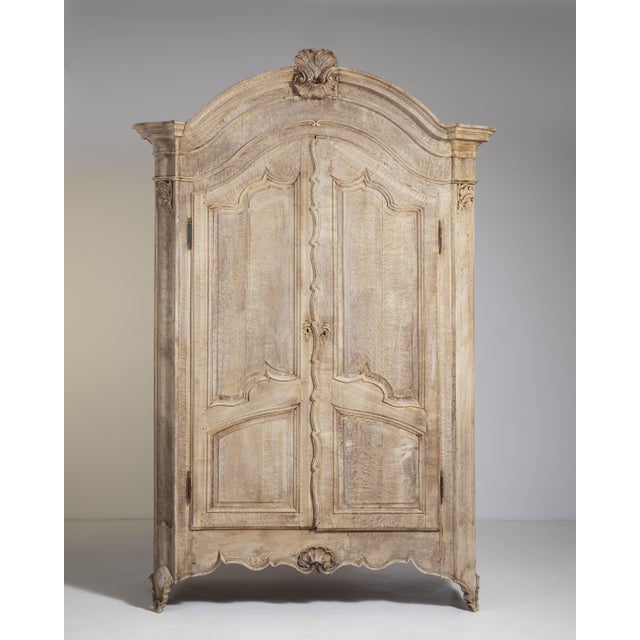 French Louis XV Oak Wardrobe, Rococo Style, France, Early 19th Century For Sale - Image 3 of 15