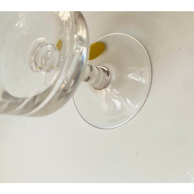 Glass Mid 20th Century Mid Century Modern Champagne Glasses Flutes - Pair For Sale - Image 7 of 7