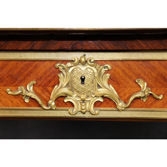 19th C French Louis XV Style Figural Soldier Bronze Mounted Desk For Sale - Image 9 of 13