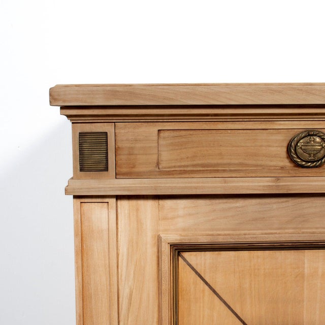 Antique French Louis XVI Style Bleached Cherrywood Enfilade Buffet For Sale In Birmingham - Image 6 of 18
