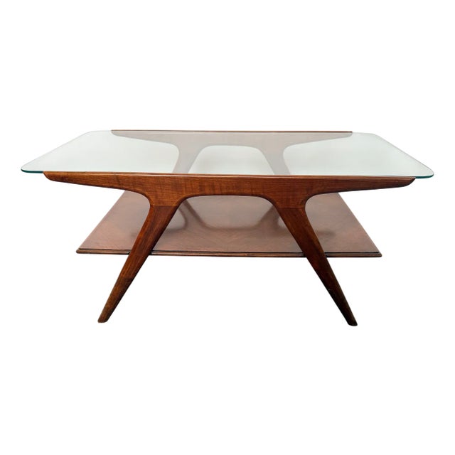 Walnut Coffee Table by Cesare Lacca for Cassina, 1950s For Sale