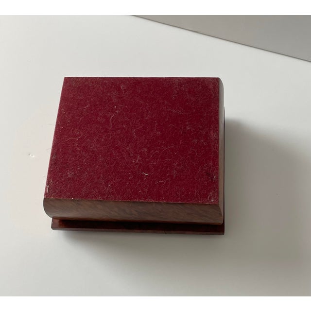 Wood 1990s Burl Wood Jewelry Keepsake Box For Sale - Image 7 of 9