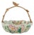 Floral Vine Painted Porcelain Bowl With Bronze Ormolu Basket Handle For Sale