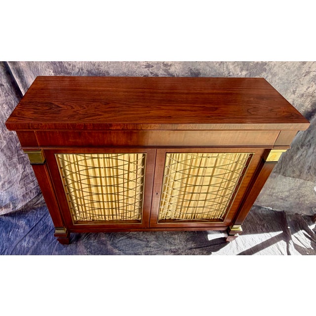 Late 20th Century Kittinger Traditional Mahogany Credenza With Brass Grille Doors For Sale - Image 6 of 12
