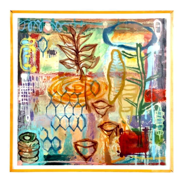 Gary Denmark Gary Denmark, Large Gary Denmark Contemporary Abstract Flora Monotype Print Monoprint Artist For Sale - Image 4 of 10