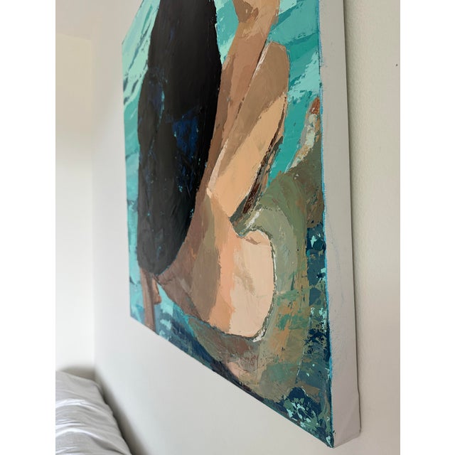 Ebony "You Can Leave Your Hat On" Original Modern Oil Painting, by Jennifer Hohlfelder For Sale - Image 8 of 10