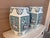 Late 20th Century Chinoiserie Floral Green and Pink Porcelain Garden Stools or Side Tables, Pair For Sale - Image 5 of 10