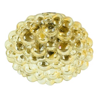 Large Mid-Century Modern Amber Bubble Glass Ceiling Light by Helena Tynell for Limburg, Germany, 1960s For Sale
