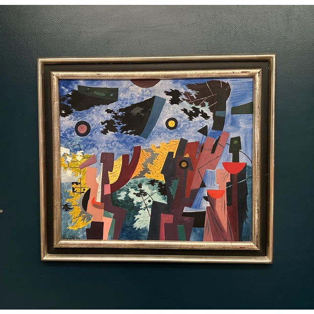 Manfred Bluth, Abstract Composition, 1950s, Acrylic Painting on Canvas, Framed For Sale - Image 12 of 17